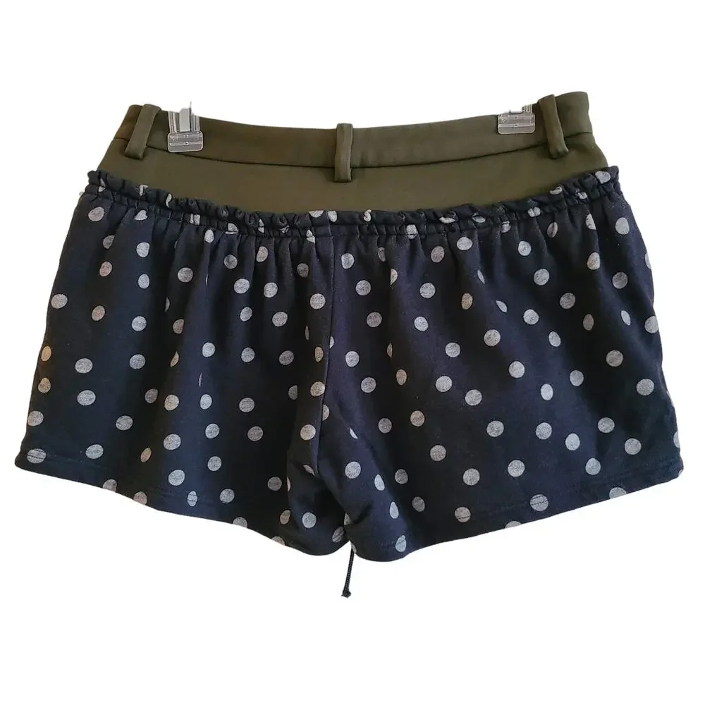 THAKOON ADDITION Mixed Fabric‎ Polka Dot Shorts Women's XS